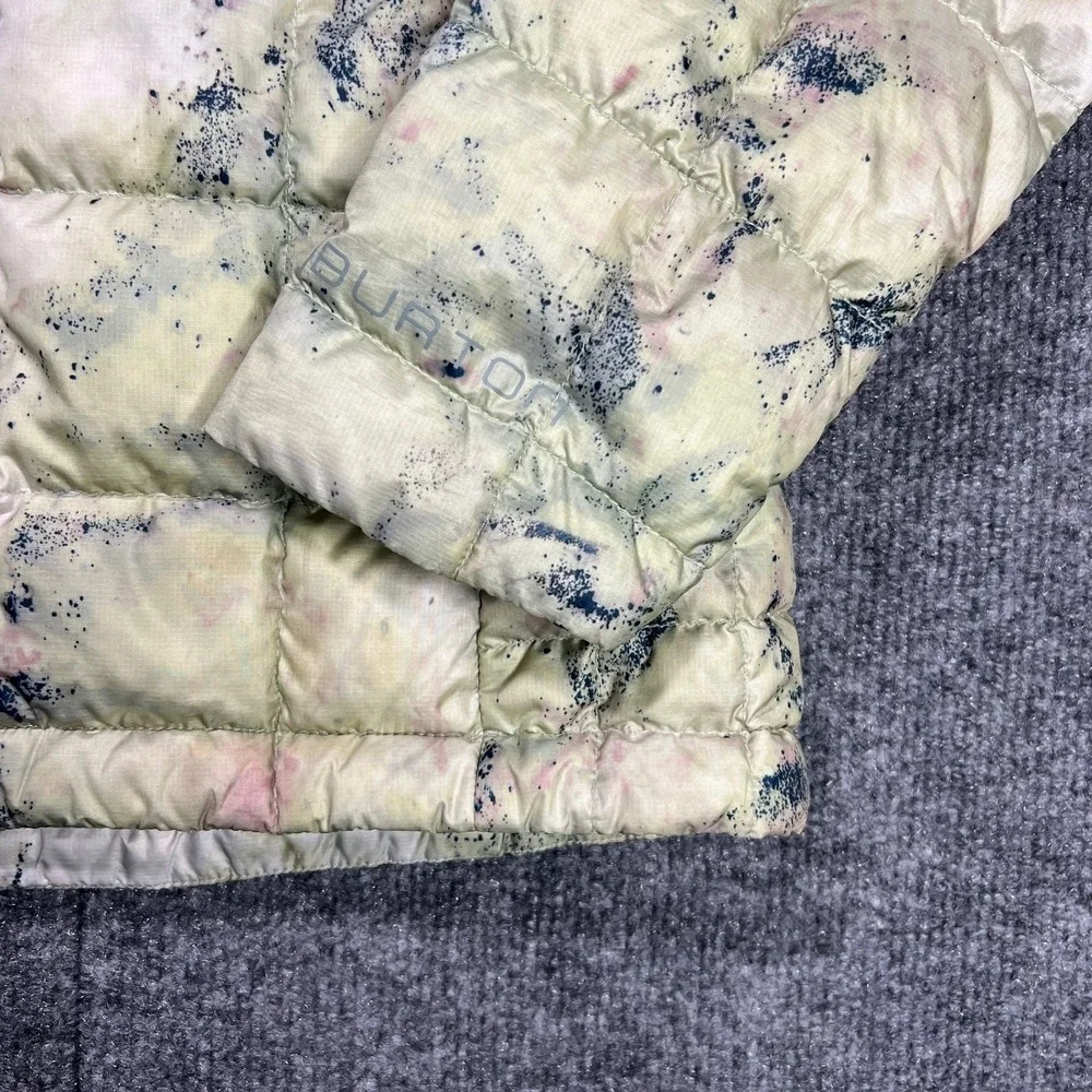 Burton ak Baker Down‎ Jacket Women's XS Green Pink Tie Dye Puffer Hooded 10014